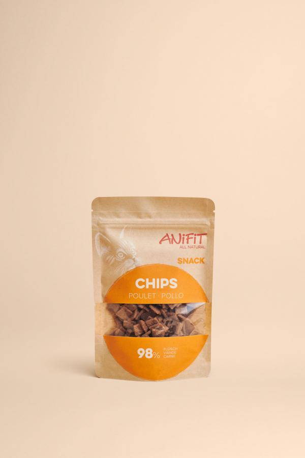 Chips snack per gatti con carne di pollo svizzera
